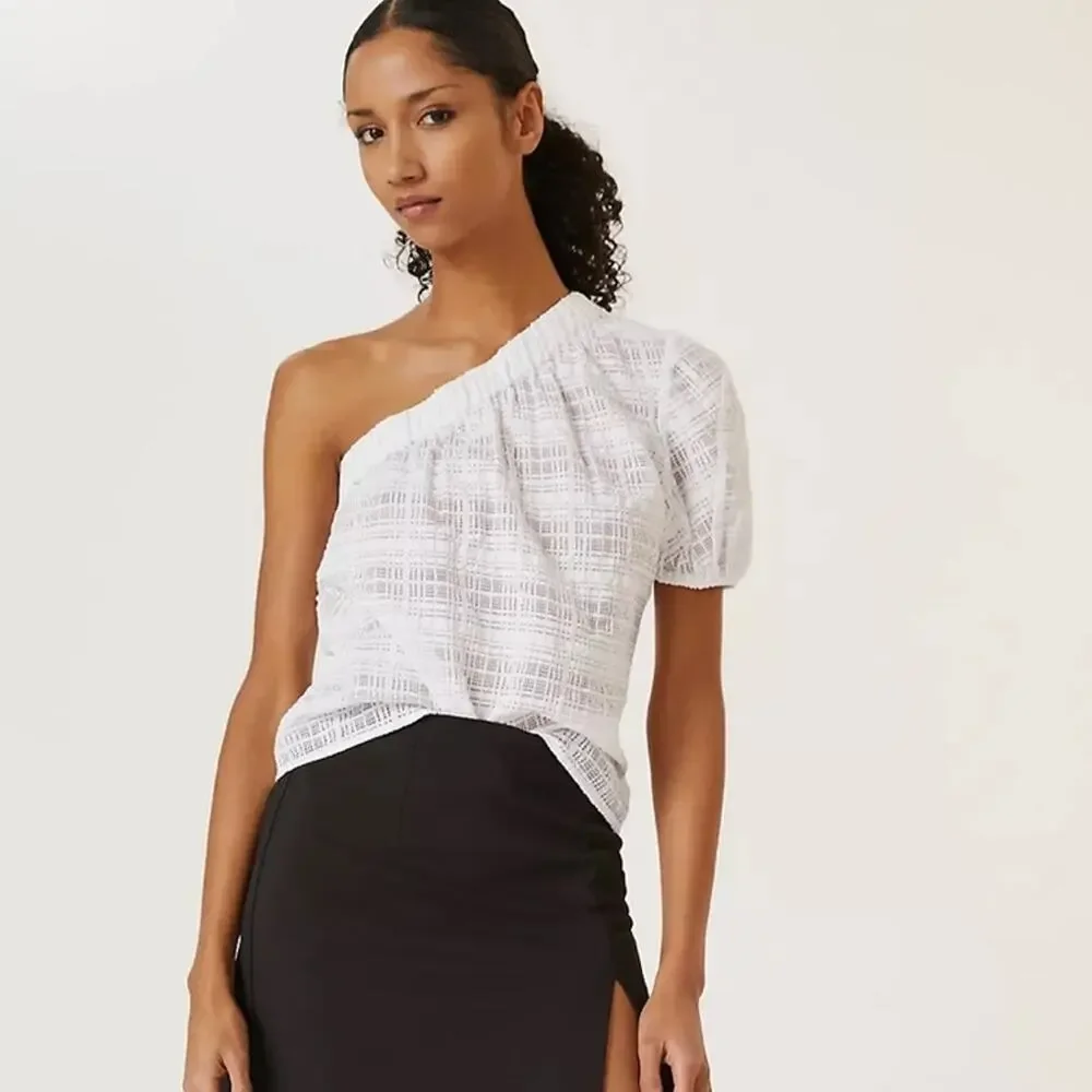 Anthropologie Current Air Bouse One Shoulder White Size Small NEW